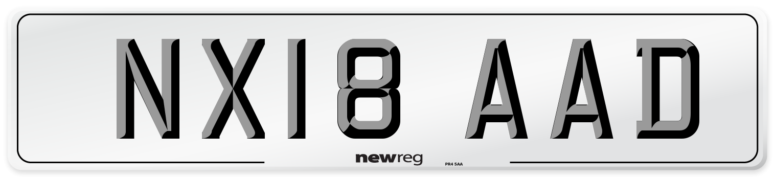 NX18 AAD Number Plate from New Reg